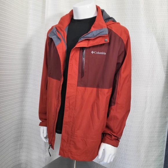 Columbia Interchange Jacket Wind Resistant Shell (No liner) Red/Dark Red Men's L - Picture 3 of 16